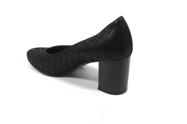 Eleganter Pumps in schwarz Velour mit Prägung